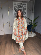 KASHMIRI EMBROIDED SHAWL SUIT IVROY SHADE